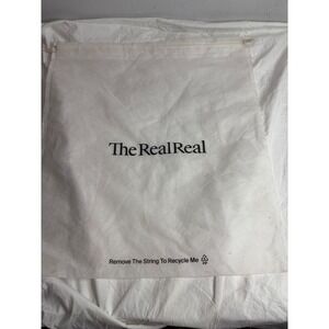 The Real Real White Canvas Drawstring Dust Bag Large Fashion Accessory Storage